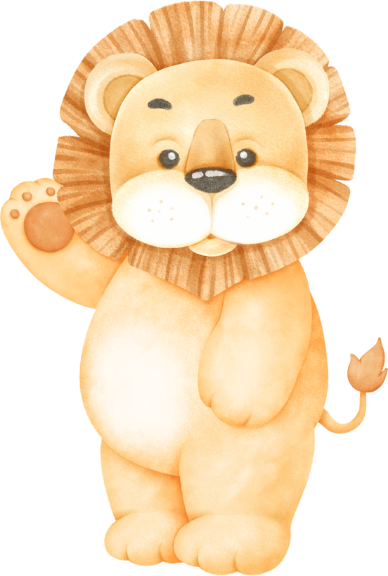 Watercolor Cute Lion