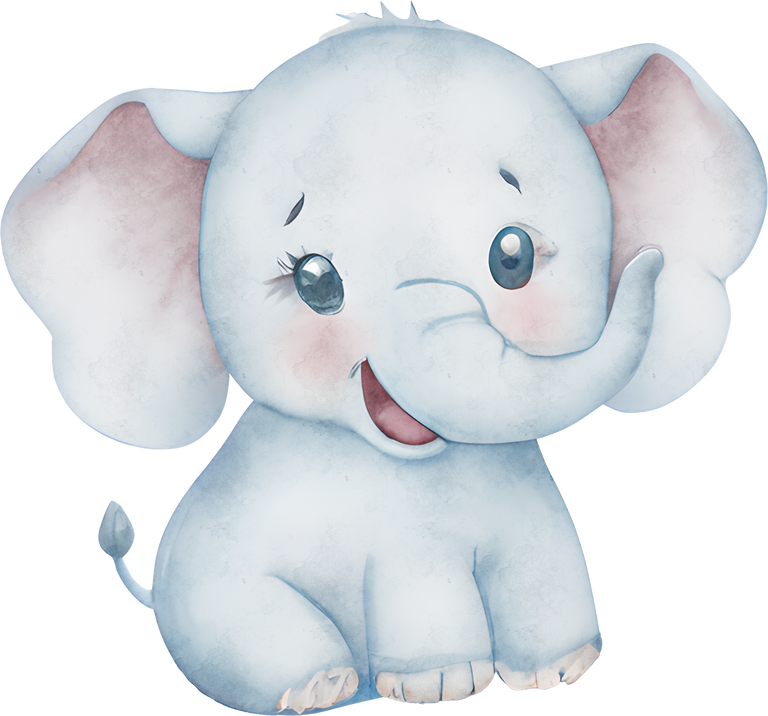 Cute Elephant watercolor PNG