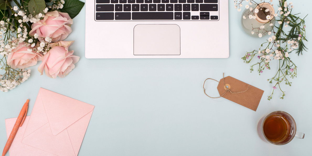 romantic flower laptop header